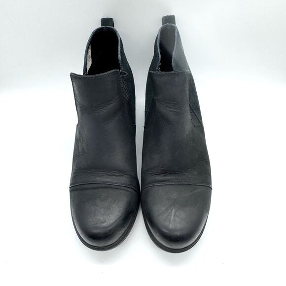Sorel Evie Pull-On Wedge Bootie Black Leather/Suede Size 9.5 Outdoor Gorpcore - Picture 5 of 12